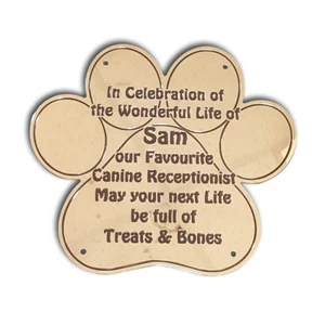 Solid Brass PAW PRINT plaque 3 sizes Engraved  - Picture 1 of 3