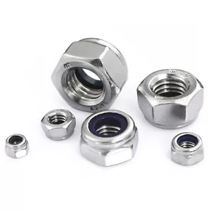 Tuercas de acero inoxidable M2-M24 tuerca hexagonal tuerca hexagonal con inserto de nailon DIN985 - Imagen 1 de 3