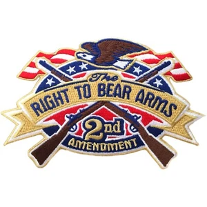 Right To Bear Arms Patch Embroidered Iron-On Applique Badge Emblem Second 2A - Picture 1 of 11