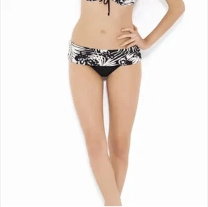 Panache SW0657 Swimwear Claudette Fold Waist Bikini Pant Black / Ivory Size 16 - Picture 1 of 3