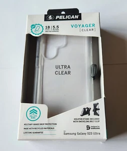 NEU durchsichtige Pelican Voyager Hülle mit Holster für Samsung Galaxy S23 Ultra - KLAR - Bild 1 von 8