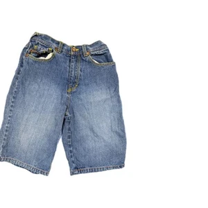 FUBU Y2K THE COLLECTION BLUE JEAN SHORTS SIZE 14 VINTAGE BAGGY 10” DRIP - Picture 1 of 4