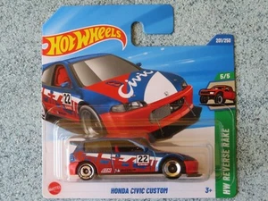 HONDA CIVIC CUSTOM Hot Wheels H5K 201 azul rojo 2025 201/250 CaseK - Imagen 1 de 2