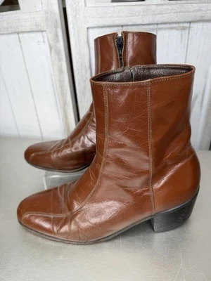 Vintage Florsheim Light Brown Hazelnut Boots Quarter Length Lining 7.5 Men’s - Image 1 of 4
