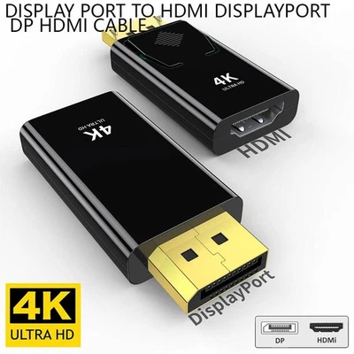 4K30HZ Display Port to HDMI Displayport DP HDMI Cable Adapter Video cord HDTV PC - Image 1 of 4