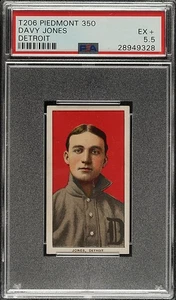 1909-11 T206 Piemont 350 DAVY JONES PSA 5.5 EX+! PWCC A Eye Appeal Sticker - Bild 1 von 2