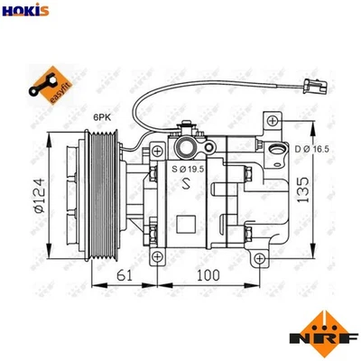 COMPRESSOR AIR CONDITIONING 32233 FOR MAZDA ZJ32/ZJ30/ZJ07 1.3L Z601/Z627 1.6L - Image 1 of 4