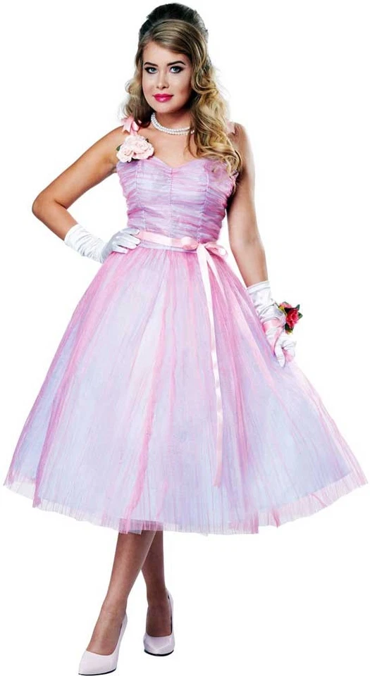 50S Women Teen Angel Costume Sweetheart Neck Dress Halloween 01303 - Image 1 of 1