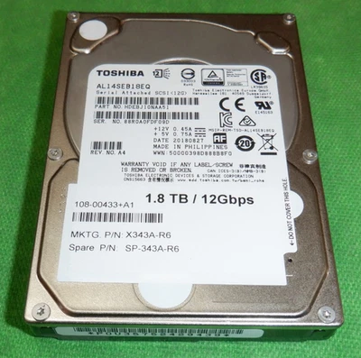 Toshiba 1.8TB 10K SAS 2.5" 12Gbps SERVER HARD DRIVE AL14SEB18EQ - Image 1 of 3