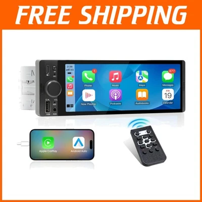 CarPlay Android Auto Single Din Stereo Receiver 6.5" Display - Image 1 of 4