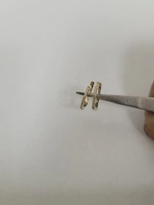 14KYG БРИЛЛИАНТЫ СЕРЬГИ 0,12 CTW - Изображение 1 из 3