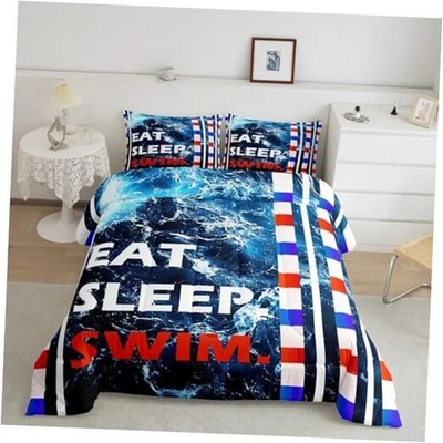  Swim Comforter Set for Girls Boys Swim Sports Comforter Eat Queen Multi 11 - Image 1 of 4