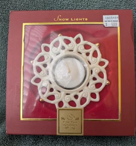 Lenox Snow Lights Porzellan Windlicht Teelichthalter Weihnachten Kerze Schimmer Neu in OVP - Bild 1 von 14