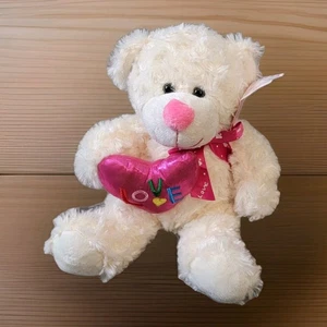 Juguete de peluche de peluche Kellytoy Día de San Valentín blanco Hug Me Love - Imagen 1 de 11