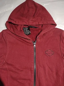 Harley Davidson Damen Medium Hooded Bikerjacke Burgundy - Bild 1 von 9