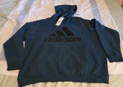 Plus Size Adidas Men's Teal And Black Hoodie Size 2XL NWT - Image 1 of 4