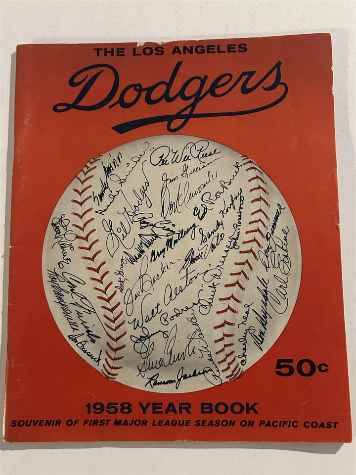 Anuario Sandy Koufax Don Drysdale Hodges Duke Snider 1958 de Los Angeles Dodgers Foto 1 de 4