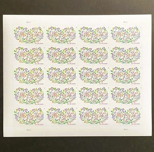 USA 2015 Stamps MNH TWO OUNCE Yes I Do Wedding Flowers Heart Roses Sheet of 20 . - Picture 1 of 4