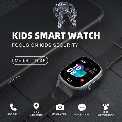 IP67 Wasserdichte Smartwatch mit Nano SIM Kartenslot für Kinder Uhr Silikon - Bild 1 von 4