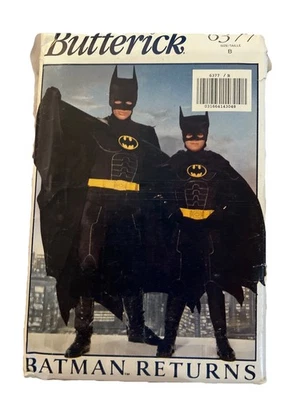 Butterick Sewing Pattern 6377 XS-XL Batman Forever Costume Adult Child Cosplay - Image 1 of 2