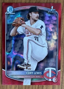 2025 Bowman Chrome Red Lava Refractor 1st RC CORY LEWIS #BCP-128 PACK FRESH! - Bild 1 von 2