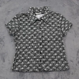 Camicia Sun Fire donna 2XS nera bianca con bottoni manica corta con colletto - Foto 1 di 12