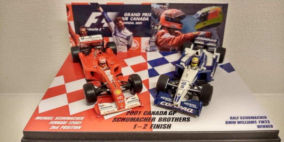 SET 2 AUTO Conversione 1/43 SCHUMACHER BROTHERS 2001 CANADA GP ONE TWO... - Immagine 1 di 4