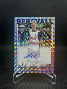 2024/25 Topps UEFA UCC Chrome Lucas Bergvall Geometric Silver Auto Rookie - Picture 1 of 2