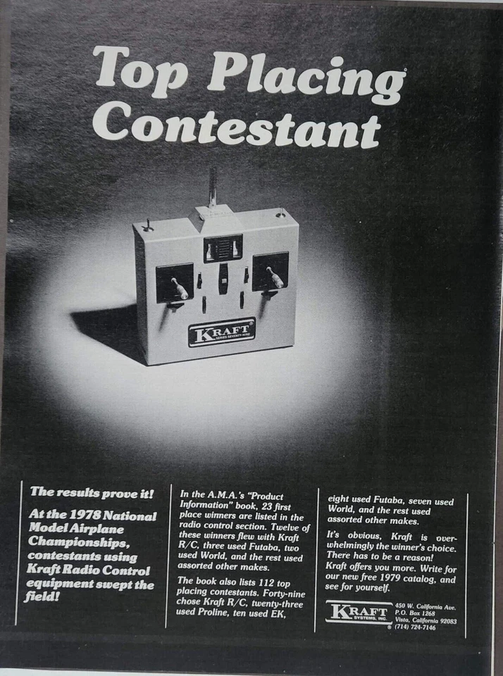 Kraft Series 79 RC Radio Transmitter Print Ad Ephemera Wall Art Decor - Image 1 of 1