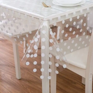 Abwischbare Tischdecke Vinyl Kunststoff KLAR PVC Wasserdicht Bezug 140x240cm - Bild 1 von 10
