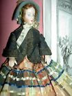 EXQUISITE 7 1/4" antique German bisque shoulderhead dollhouse Colonial lady doll