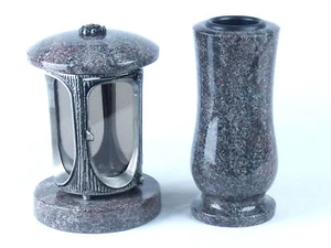 Grabschmuck Granit Grablampe Grabvase Grablaterne Grableuchte Friedhofslaterne - Bild 1 von 1