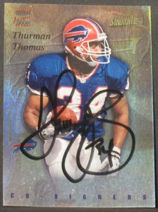 Thurman Thomas Eddie George 1997 Stadium Club Co firmantes doble autógrafo #CO103 - Imagen 1 de 2