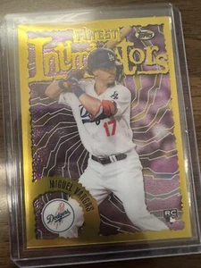 MIGUEL VARGAS 2023 Flashbacks FINEST INTIMIDATORS GOLD BORDER RC RARE SSP #159 - Picture 1 of 2