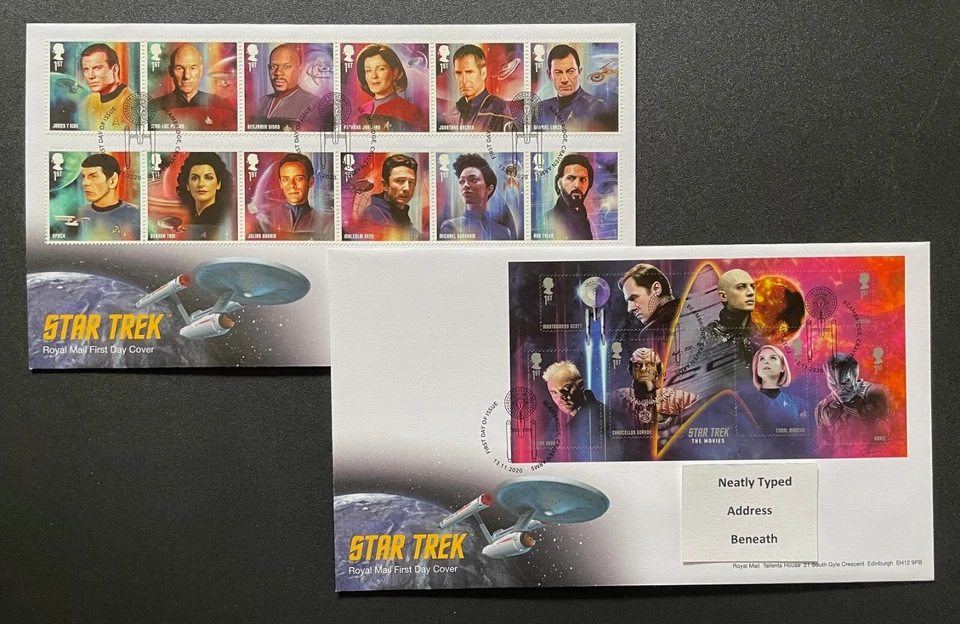 2020 Star Trek RM FDC Double Set.  With Beambridge, Craven Arms NW1 SHS. - Image 1 of 1