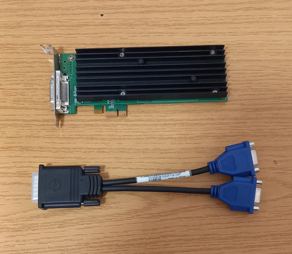 Nvidia Quadro NVS 290 PCIe x1 VGA + DMS-59 Dual Head Adapter Cable - Image 1 of 1