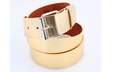 Men's Womens New Plain Leather Belt Unisex Snap-On Removable Roller Buckle Solid