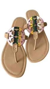 New Tory Burch Miller Pastel Rainbow Leather Sandals - Picture 1 of 2