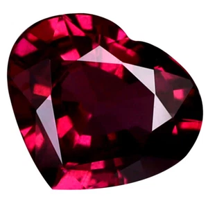 1.46 ct Pleasant Heart Cut (7 x 8 mm) Tanzania Purplish Pink Rhodolite Garnet - Picture 1 of 1
