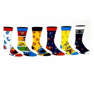 Sesame Street NEW 6 Pair CREW SOCKS SIZE 8-12  - Picture 1 of 5