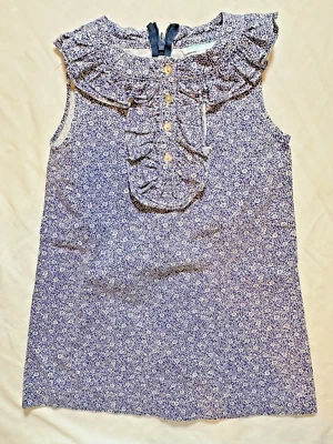 Vestido para niñas Elephant People: talla 5, azul floral usado una vez, hogar limpio libre de humo Foto 1 de 3