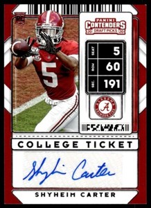 2020 Panini Contenders Draft Picks Ticket Blue Foil Shyheim Carter Auto Alabama