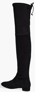 Nuevas botas Stuart Weitzman Genna 25 sobre la rodilla de cuero gamuza negras $895 - Imagen 1 de 7