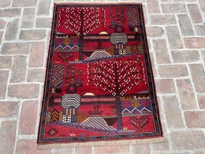 3x5 Oriental Antique Vintage Accent Rug Turkish Traditional Baluchi Wool Carpet - Picture 1 of 14