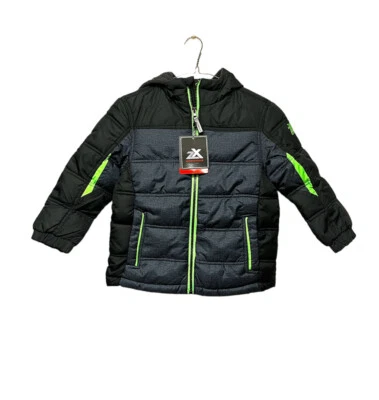 NEW ZeroXposur Boys Juvi Myriad Puffer Jacket Coat Lime Green/Black Size SM  4 - Image 1 of 4