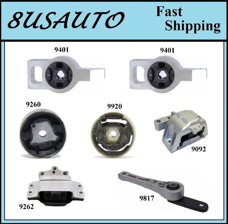 7 piezas montaje de motor y transmisión compatible con Audi TT Quattro 2009-2015, TTS Quattro 2,0 L Coupe Foto 1 de 4