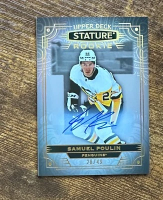 2022-23 Upper Deck Stature Photo Variant Auto #116 Samuel Poulin /49 RC #X7737 - Image 1 of 2