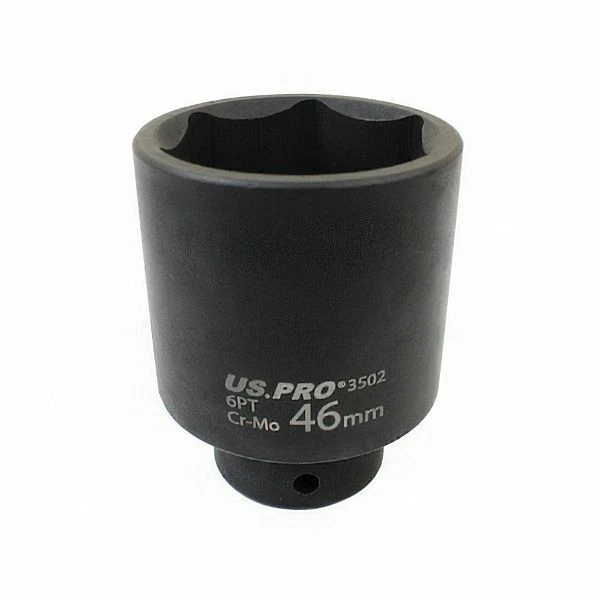US. PRO 1/2" 46mm 6-Point Chrome Molybdenum Steel Socket (3502)