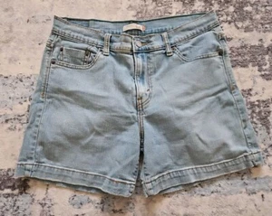 Levis 515 Damen Shorts blau helle Waschung Denim Mom-Stil Y2K Stretch Größe 10 - Bild 1 von 3