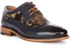 Justinreess England Ross Floral Brogue Cpmfort Lace Up Shoe Navy Womens Uk 3   8